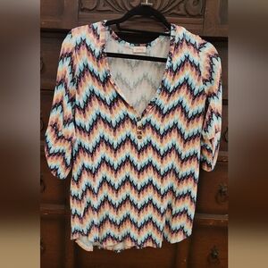 Pixley Multicolor Zigzag Top